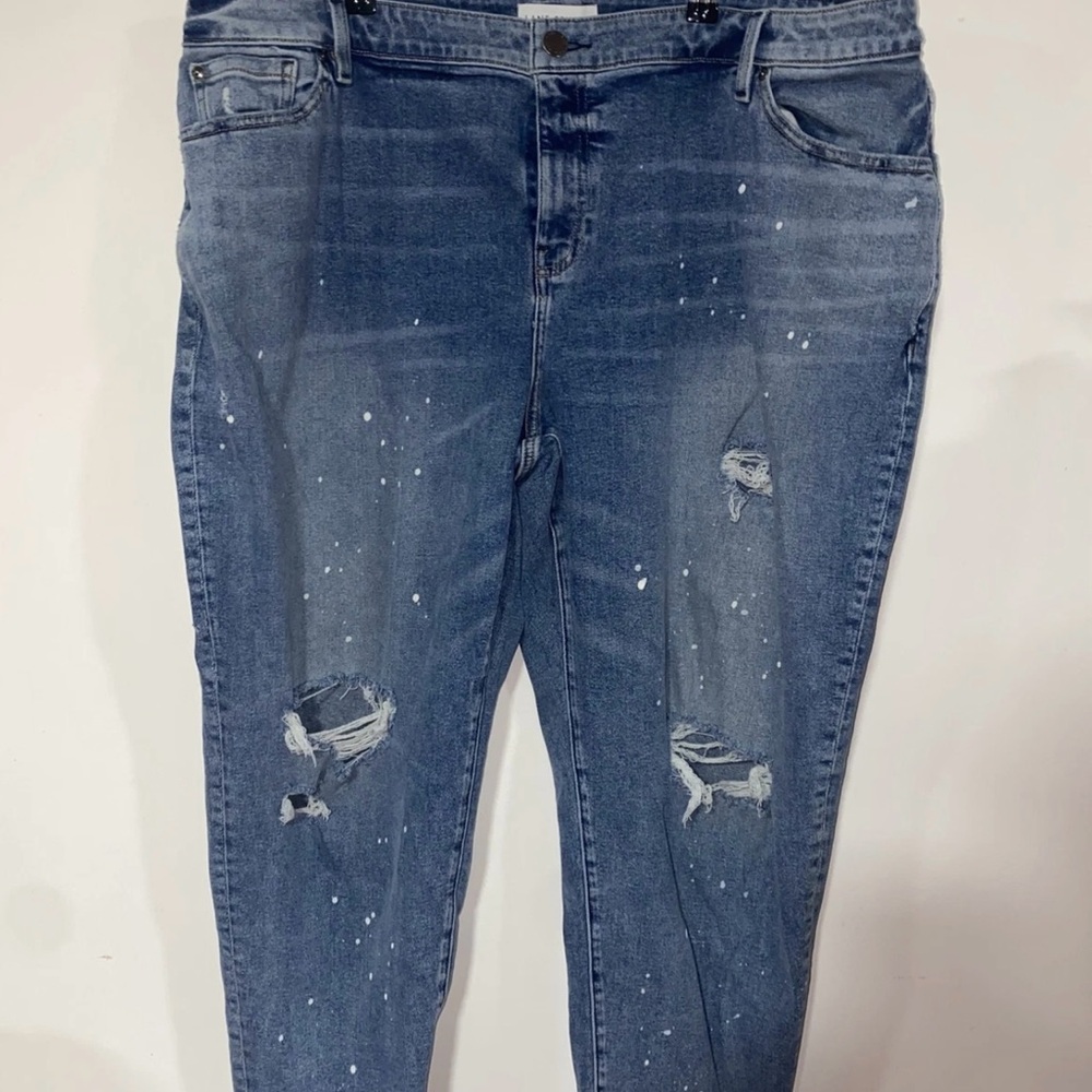 Lane Bryant Blue Distressed Skinny Jeans